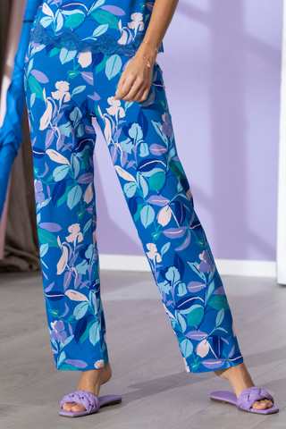 Antigel Blue Floral Print Pyjama Bottoms Echappee Nature