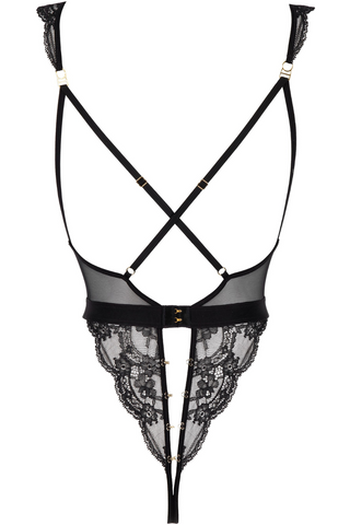 Atelier Amour Evasion Sensuelle Open Thong Bodysuit Black