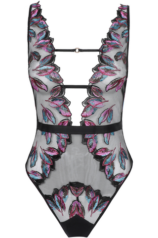 Atelier Amour Oiseau de Paradis Thong Bodysuit Black