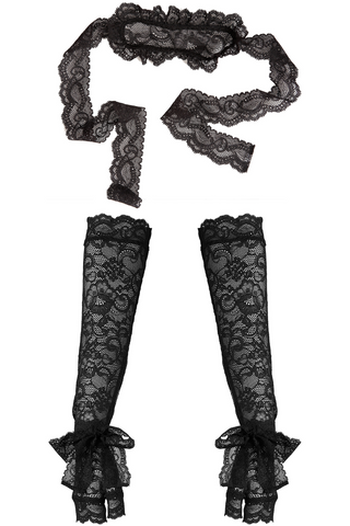 Aubade Boîtes à Désir Lace Mask & Gloves Set Black