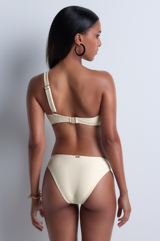 Aubade Shimmering Waters One Shoulder Bikini Top Golden White