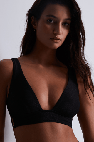 Aubade Summer Glow Bikini Triangle Top & High Waist Bottom Black Sand