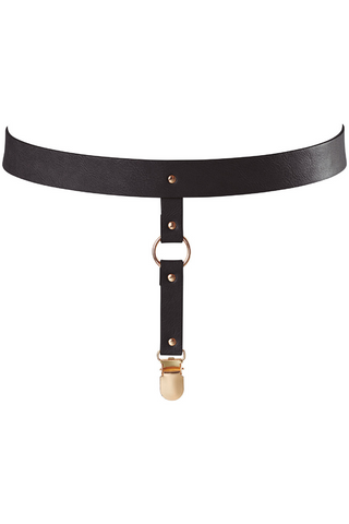 Bijoux Indiscrets Maze Vegan Leather Lingerie Belt Black