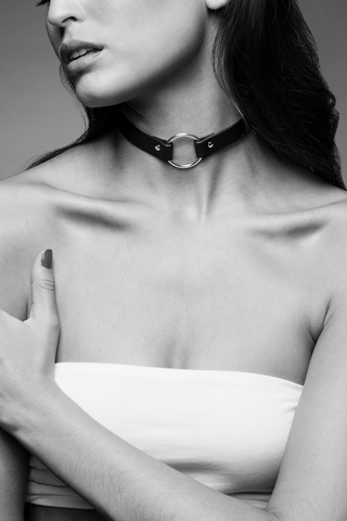 Bijoux Indiscrets Maze Vegan Leather Thin Choker Black