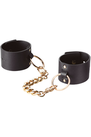 Bijoux Indiscrets Maze Vegan Leather Wide Handcuffs Black