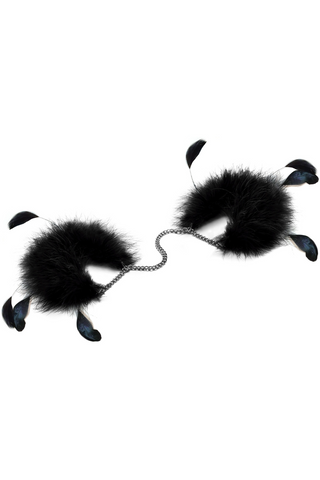 Bijoux Indiscrets Za Za Zu Feather Handcuffs Black