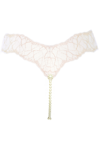 Bracli Sydney Double Pearl Lace Thong Ivory - Lace Knickers