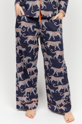 Cyberjammies Taylor Leopard Print Pyjama Bottom Navy