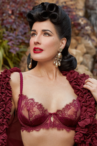 Dita Von Teese Zsa Zsa Lace Balconette Bra Mulberry