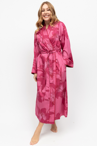 Fable & Eve Covent Garden Floral Print Dressing Gown Pink