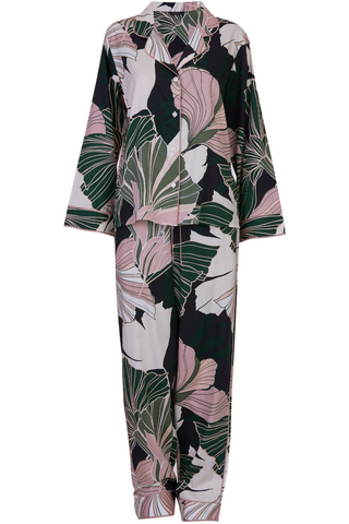 Fable & Eve Highbury Floral Print Pyjama Set Black