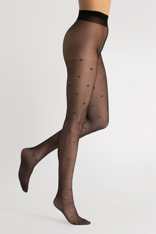 FiORE Confetti Lurex Dot Tights Black/Gold 20 Denier