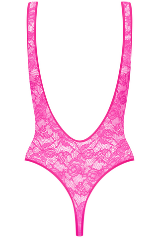 Maison Close Flashback Open Back Thong Body Neon Pink