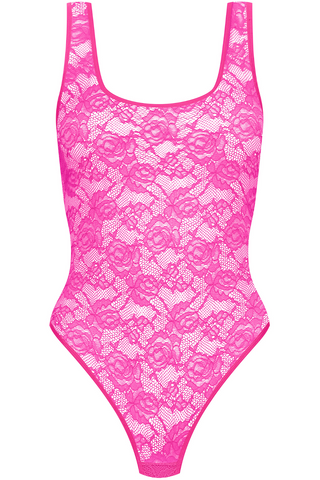 Maison Close Flashback Open Back Thong Body Neon Pink