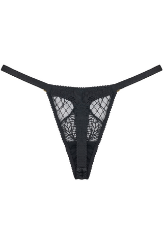 Fleur of England Roxy Mini Thong Black | Luxury Black Lingerie