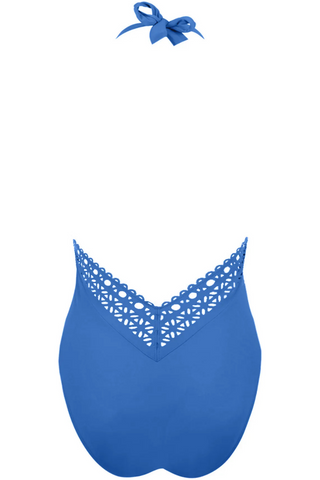 Lise Charmel Blue Plunging Halter Swimsuit Ajourage Couture