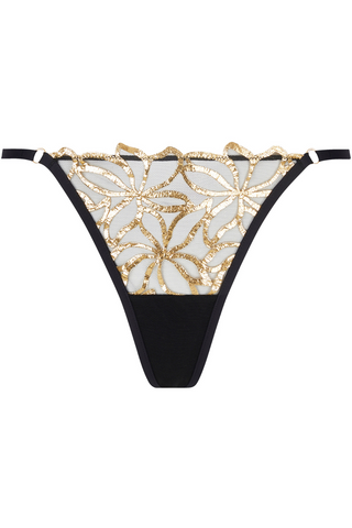 Lise Charmel Eclats d’or Mini Thong Black & Gold