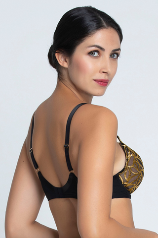 Lise Charmel Eclats d’or Underwired Triangle Bra Black & Gold