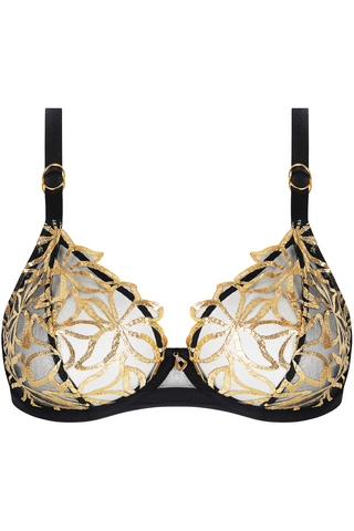 Lise Charmel Eclats d’or Underwired Triangle Bra Black & Gold