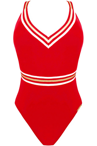 Lise Charmel Red Crossed Back Swimsuit Energie Nautique