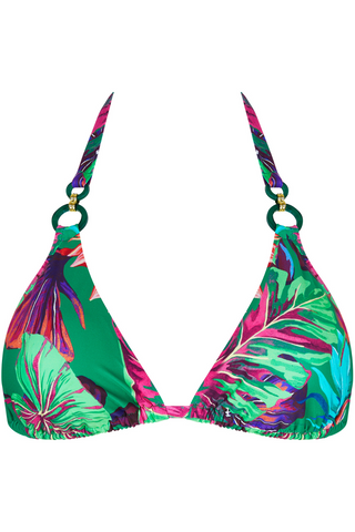 Green Tropical Print Triangle Bikini Top Lise Charmel Paradis Sauvage