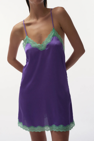 Love Stories Willow Satin Slip Dress Purple