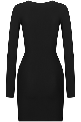 Maison Close Black Long Sleeve Short Dress | Nuit Infinie