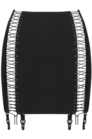 Maison Close Black Short Suspender Skirt - Nuit Infinie