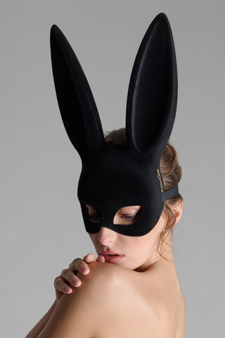 Maison Close Black Velvet Bunny Mask with Tail