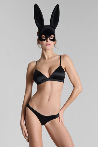 Maison Close Black Velvet Bunny Mask with Tail