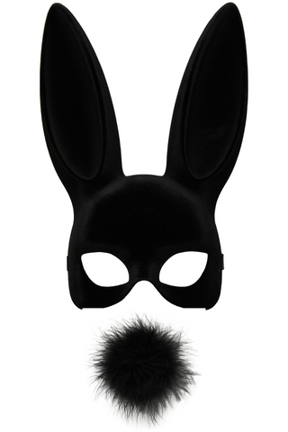 Maison Close Black Velvet Bunny Mask with Tail