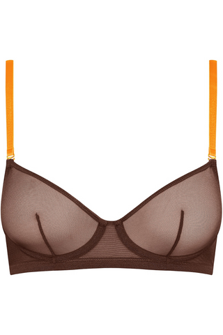 Maison Close Corps à Corps Sheer Balconette Bra Brown