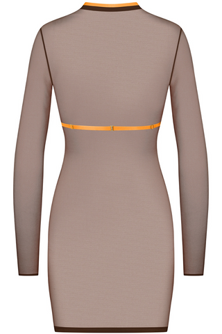 Maison Close Corps à Corps Dress with Harness Brown