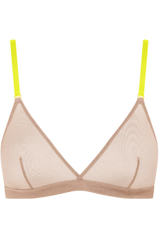 Maison Close Corps à Corps Triangle Bra Vanilla/Neon Yellow