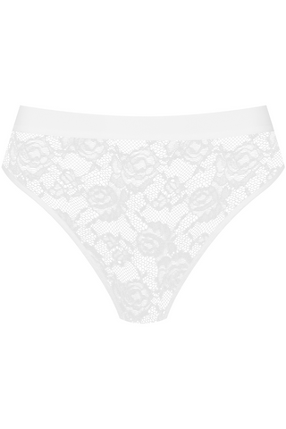 Maison Close Flashback Lace High Waist Thong White