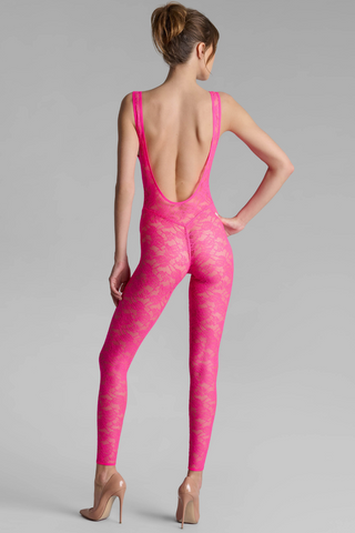 Maison Close Flashback Open Back Jumpsuit Neon Pink