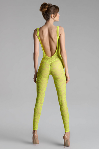 Maison Close Flashback Open Back Jumpsuit Neon Yellow