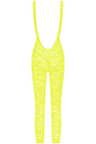 Maison Close Flashback Open Back Jumpsuit Neon Yellow