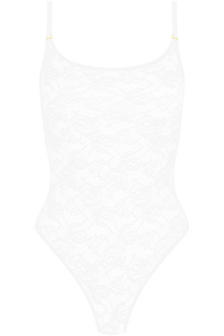 Maison Close Flashback Lace Thong Body White