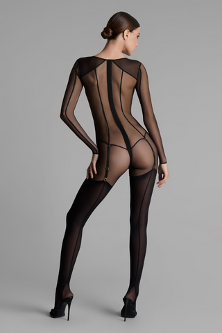 Maison Close L'Amoureuse Black Jumpsuit | Sheer Lingerie