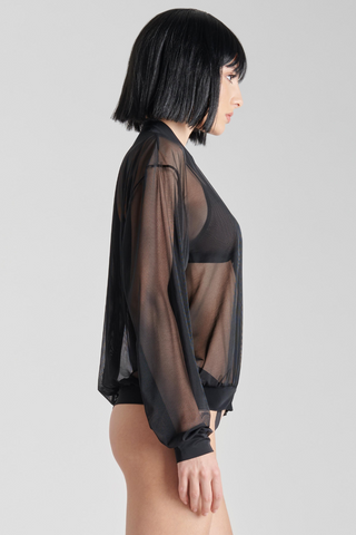 Maison Close Pure Tentation Sheer Bomber Jacket Black