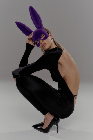 Maison Close Purple Velvet Bunny Mask