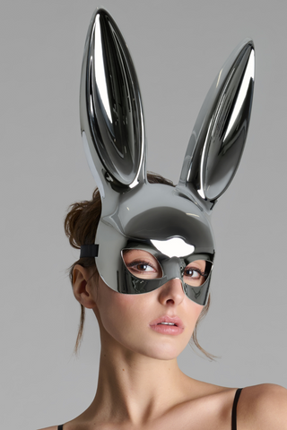 Maison Close Silver Mirror Bunny Mask