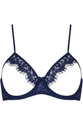 Muse by Coco de Mer Beatrice Open Underwired Bra Navy