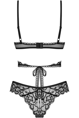 Obsessive Blomentis Bra & Brief Black