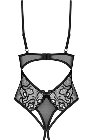 Obsessive Blomentis Crotchless Bodysuit Black