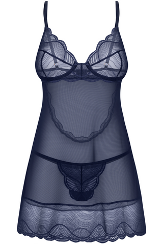 Sheer Blue Babydoll & Thong Set | Obsessive Nightly Blue | Sexy Lingerie