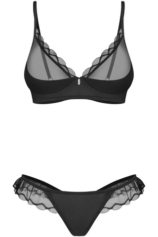 Obsessive Stella Sheer Lingerie Set Black