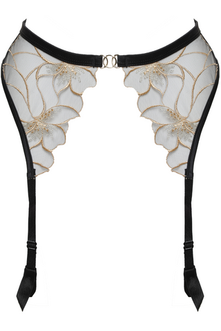 Prelude Delicate Nimph Suspender Belt Black/Gold