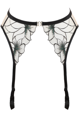 Prelude Delicate Nimph Suspender Belt Black/Green